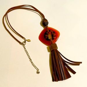 Chico’s faux leather statement necklace